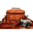 Handmade Genuine Leather DSLR Padded Camera Bag with Lens Partition