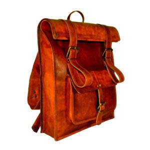  Genuine Leather Rolltop backpack for College, Hiking, Trekking, Travel, Tourist Bag